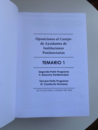 Temario oposicion Cuerpo de Ayudantes de IIPP