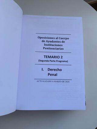 Temario oposicion Cuerpo de Ayudantes de IIPP