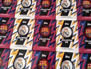 Cajas Collector Tin Topps Barcelona y Real Madrid