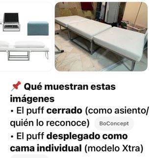 Puf  Cama. de tela gris de calidad. No negociable