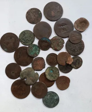 Lote monedas cobre antiguas