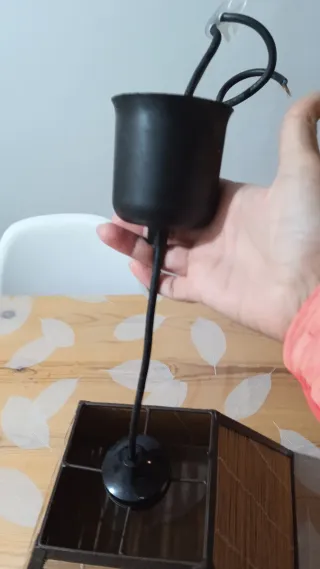 Lámpara de techo bambú y metal