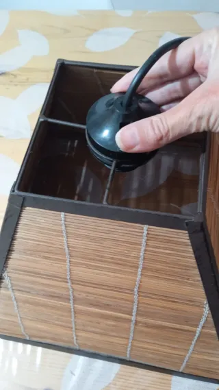 Lámpara de techo bambú y metal