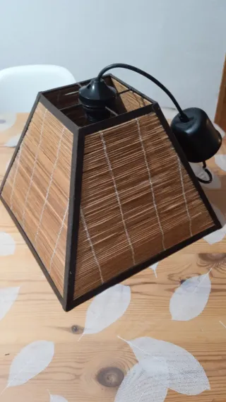 Lámpara de techo bambú y metal