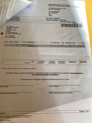 Televisión Samsung 55”