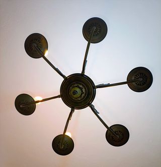 Candeeiro antigo de 6 braços em latão 1960’s