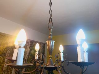 Candeeiro antigo de 6 braços em latão 1960’s