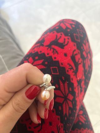 Anello con due perle