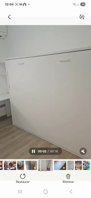 Cama nido de madera blanca 1,50× 1,90 con colchon