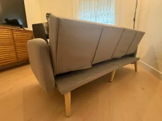 Sofá cama moderno beige/gris