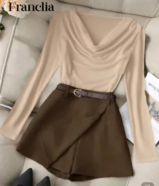 Conjunto de falda pantalón y top talla m