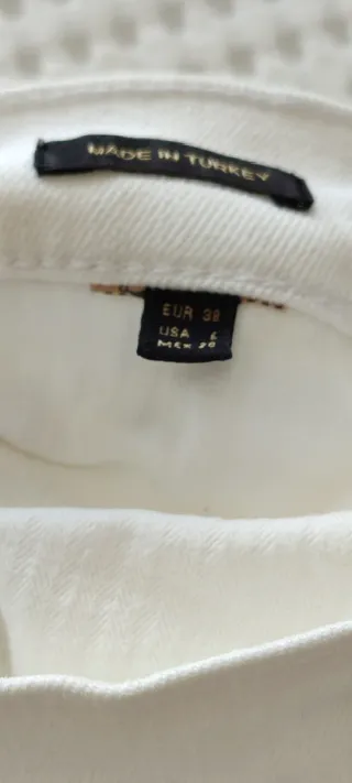 Calças de Ganga Brancas Massimo Dutti Tam 38