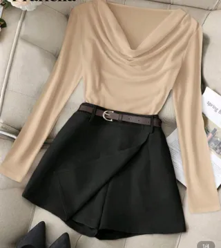 Conjunto mujer top y falda pantalón talla m