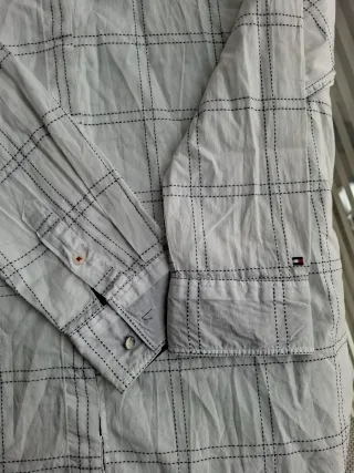 Camisa Tommy Hilfiger Blanca Cuadros azules