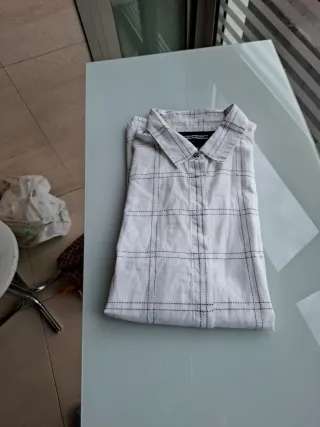 Camisa Tommy Hilfiger Blanca Cuadros azules