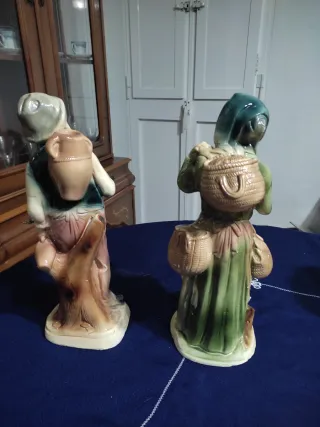 Pareja Figuras Escayola Abuelos Campo