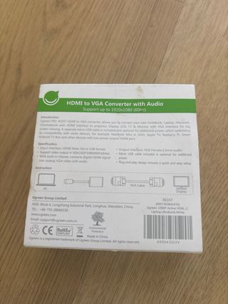 UGREEN Adaptador HDMI a VGA con Audio