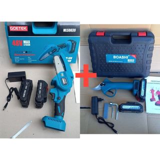 Kit motosega e forbice potatura a batteria