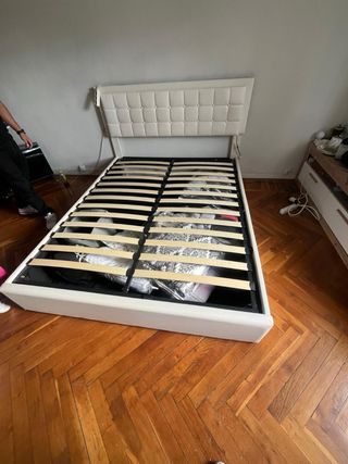 Cama 160x200 cm con somier y almacenaje