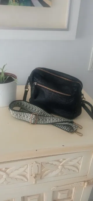 Bolso negro piel REGALO correa adicional