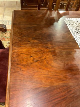 Mesa comedor extensible y 6 sillas madera.