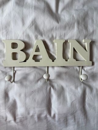 Perchero BAIN madera y ganchos