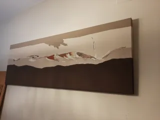 Cuadro abstracto beige y marrón