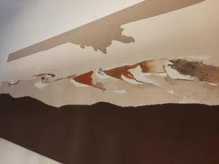 Cuadro abstracto beige y marrón