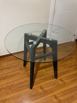 Mesa comedor redonda cristal Ø80cm