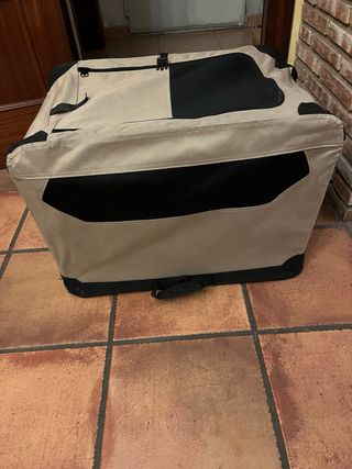 Transportín perro mediano beige y negro