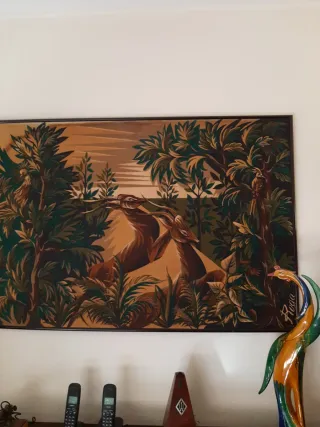 Cuadro de tela con ciervos