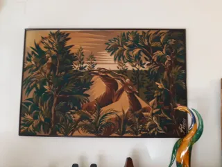 Cuadro de tela con ciervos