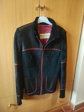 Chaqueta Ante Negra Angel Benito Talla 38