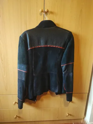 Chaqueta Ante Negra Angel Benito Talla 38