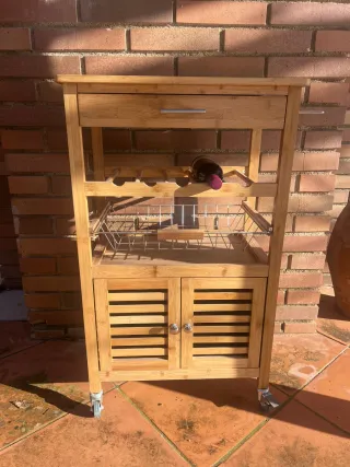 Carrito Cocina Bambú 92x37x56cm *Solo recogida*