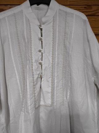 Camisa fallera blanca Manga 80cm, largo 75. Adulto