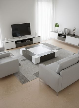 Mesa centro moderna almacenaje cristal madera