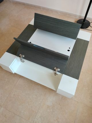 Mesa centro moderna almacenaje cristal madera