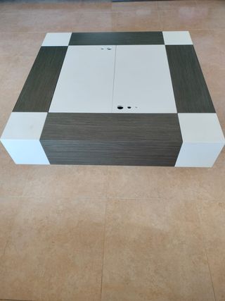 Mesa centro moderna almacenaje cristal madera