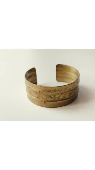 Brazalete Bronce Grabada Étnica Antigua