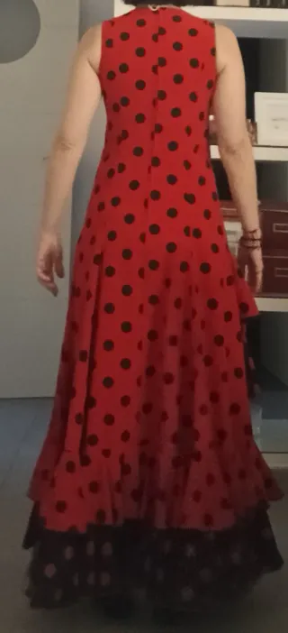 Vestido Flamenca Rojo Lunares  ferias romeria