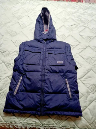 Chaqueta convertible en chaleco azul talla13 158cm