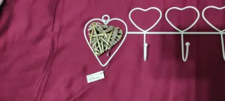 Perchero Corazones Blanco con Adornos