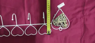 Perchero Corazones Blanco con Adornos