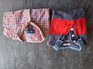 Camisa polo niño rayas roja y azul