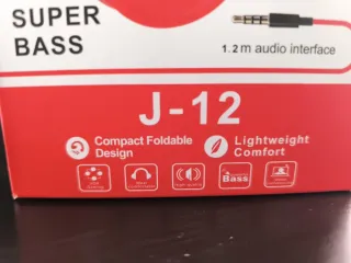 Auriculares J-12 Stereo Super Bass Rojos