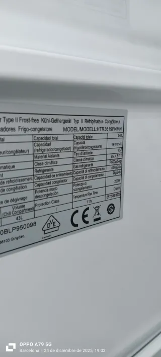 Nevera Combi Haier No Frost A+ 190 x 60