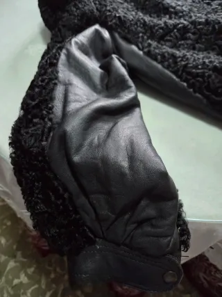 Cazadora Astracán y Cuero Negra