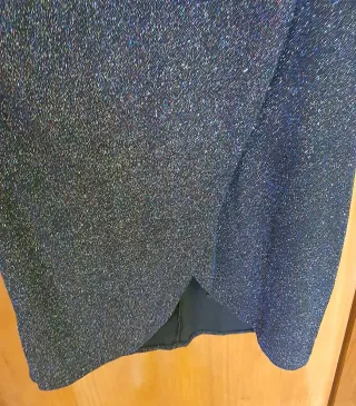 Vestido Mango Negro Brillo Talla XS