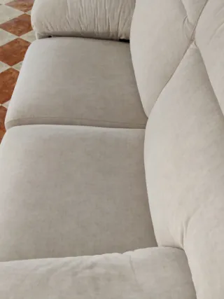 Sofá 3 plazas beige/grisáceo